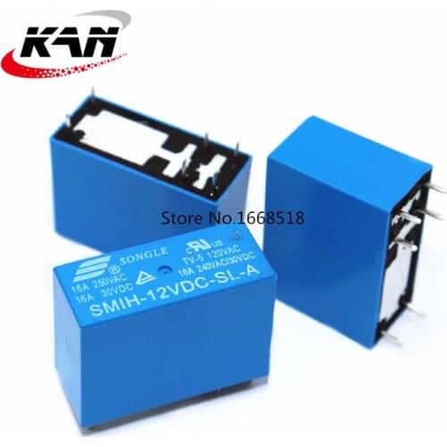10PCS/lot Power relays SMIH-05VDC-SL-A SMIH-12VDC-SL-A SMIH-24VDC-SL-A 5V 12V 24V 16A 6PIN A group of normally open