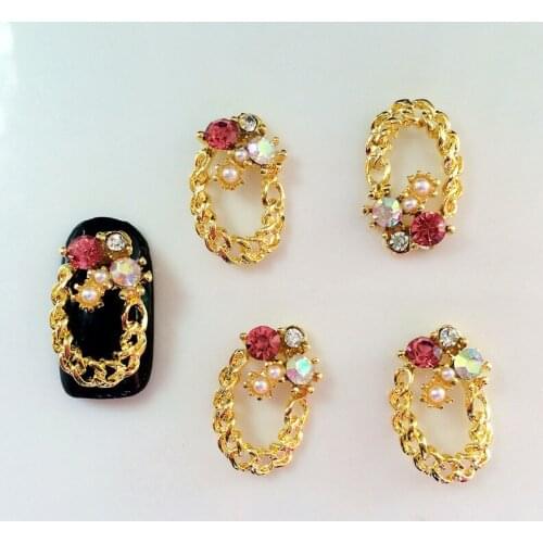 100pcs/bag Korea 3D Nail Art Decorations Metal DIY Luxury Nail Parts Glitter Rhinestone Charm Jewelry Nail Accessories