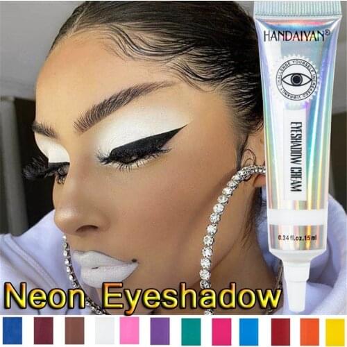 12 Colors NEON Eyeshadow Palette Holographic Shiny Matte Glitter Pigment Eye Shadow Cream Metallic Diamond Makeup Palette