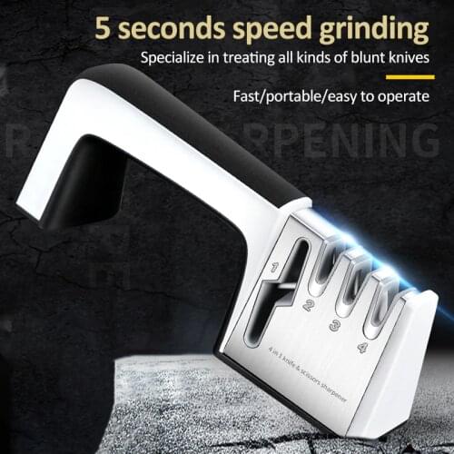 Knife Sharpener 4 In 1Professional Kitchen Sharpening Multifunctional Manual Quick Sharpener Kitchen Tool