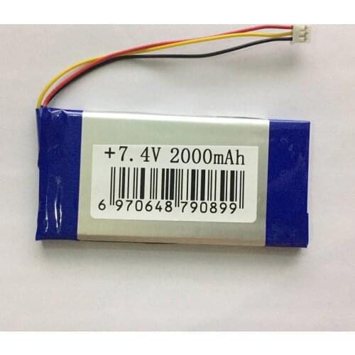 7.4V 2000mAh three line mobile portable DVD lithium battery EVD video 9v-12v1.5A 2A Rechargeable Li-ion Cell