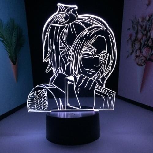 Girl With Short Hair Holding Books 3D LED Lamp Anime FigureAcrylic Light Guide Plate Black Base Night Light for USB Charging