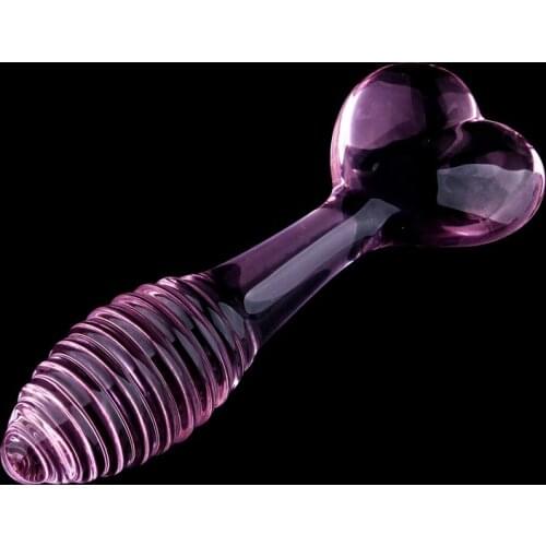 Crystal Glass Anal Plug Pink Butt Plug Glass Dildo Stimulation Vaginal Prostate Massager Anal Sex Toys Sex Toys for Men Women G