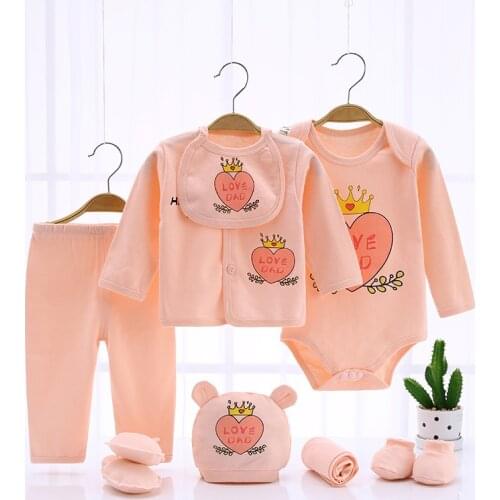 0-3M Baby Boys Rompers Sets for Girls Cotton Kids Children Bodysuits Tops Pants Suits 10Pcs/set