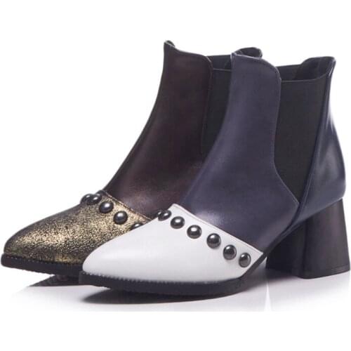 Ankle Boots Sexy Waterproof platform High Heeled Boots Female Autumn Winter Zip Party Boots Pumps