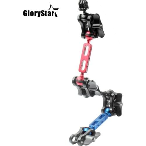 Diving Light Arm Ball Clamp Set Butterfly Clip Joint Mount Adapter for Gopro 5 4 3 2 Handheld Selfie Tripod 360 degree Rotation