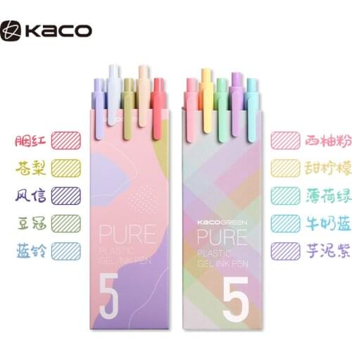 Kaco Gel Ink Pens 0.5MM Color Pen Sign Pen PREMEC Smooth Switzerland Refill MiKuni Japan Ink For School Stationery Pen