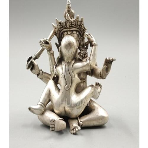 Collect Chinese Cupronickel Sculpture Buddha Metal Crafts Home Decoration