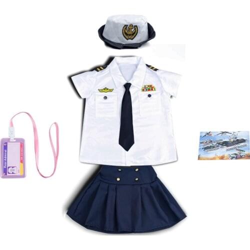 Wonder Garden Kid Children Boys Girls Navy Uniform Suit Profession Cosplay Halloween Purim Costume