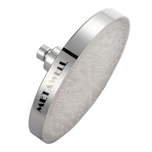 METAWELL Stainless Steel 8" inch RGB LED Light ABS Rain Shower Head Bathroom Top Over-head shower sprayer single head