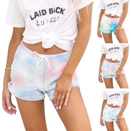 Cute Women Shorts Pajama Pants Printing Lace-up Loose Waist Fitness Pants Pajamas Home Sleep Solid Underwear