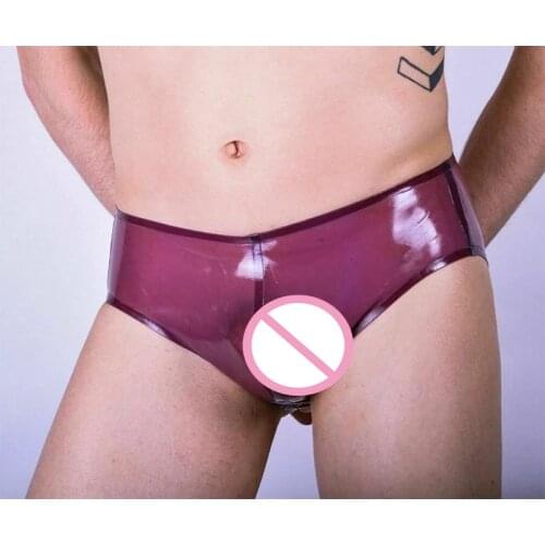 Handmade Latex Panties Male Black Underwear Rubber Briefs Mens Fetish Underwear