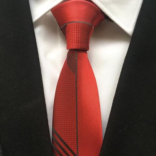2021 Mens Ties Jacquard Woven Neck Tie Designer Panel Patchwork Neckties Solid Red with Half Diagonal Stripes
