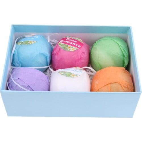 6x Natural Bubble Salt Essential Oil Bath Bomb Balls Set for Women