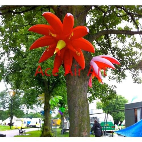 Inflatable flowe red tree wedding decoration,Inflatable hanging led light