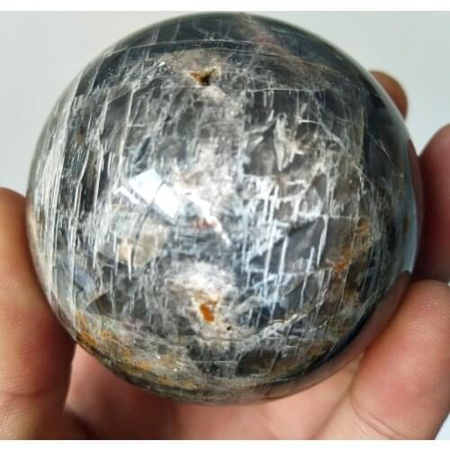 High quality Natural stone black moonstone crystal ball reiki stones gem chakra stones and healing crystals home decoration