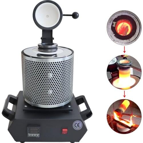 110V/220V New styles Melting Furnace With Net 1-3KG Portable Graphite Crucible Furnace High Temperature Small Metal Melting