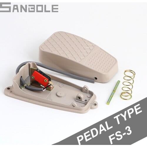 TFS-3 FS-3 Foot Switch Pedal type Aluminum Shell Silver Contact Control electrical power supply with 15cm wire