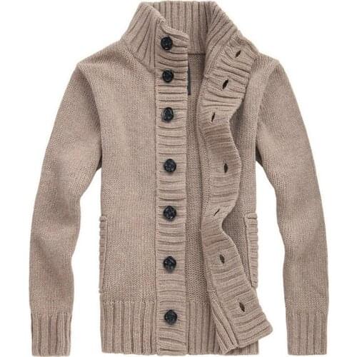 C1304-7 2020 Autumn and winter mens thickening new Korean version mens fashion knitwear cardigan sweater cheap wholesale