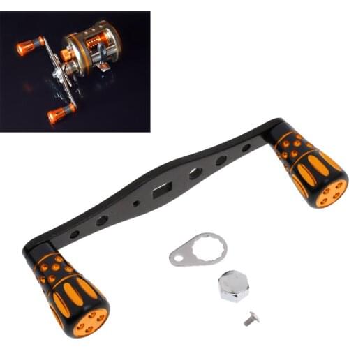 Aluminum Alloy Fishing Reel Handle Replacement for Baitcasting Fishing Reel Outdoor Fishing Tackle Tool Golden/Red