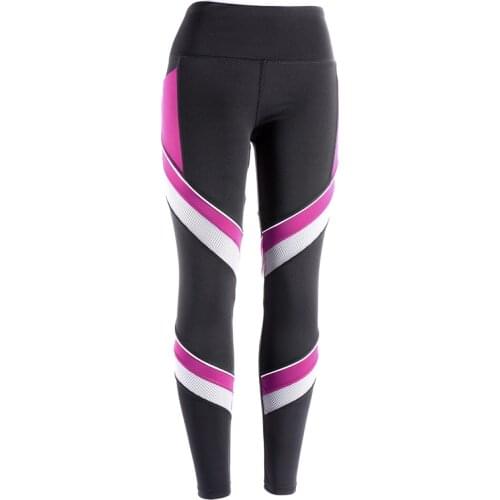 Yoga Pants High Waist Black Sport Pants With Mesh Pink Womens Push Up Leggings Strechy Gym Fitness Tights