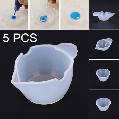 5pcs Silicone Mold Cup Dispenser Diy Epoxy Resin For Jewelry Making Tool Color Modulation Diy Mold Accessory