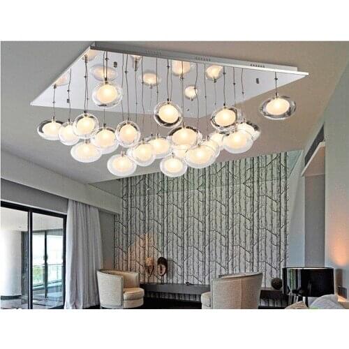 Modern Brief Goose eggs double white color glass Ball ceiling light for Living Room bedroom lamp 60*60cm