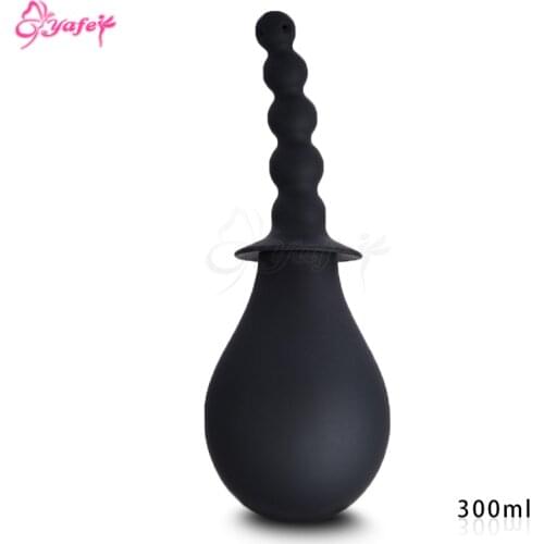 YAFEI 310ml Long Anal Beads Vagin cleaner Silicone Enema Cleaning Container Douche Enema syringe Anus Cleaner Sex toys for Men