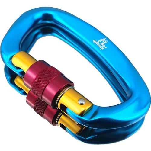 Carabiner Clip 25KN Aluminium Lightweight Heavy Duty Large Strong Durable D-Ring Link Keychain Clips Set for Hammock Improved