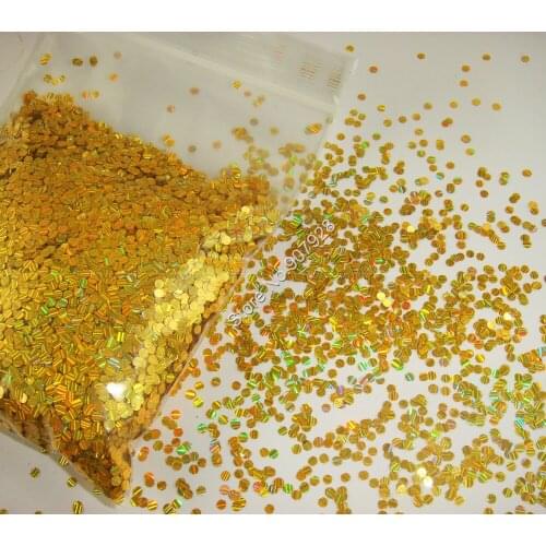 2mm Laser Strip Effect Round Shape nail art Glitter Gold Color nail design powder for nail gel polish,make up,decoration