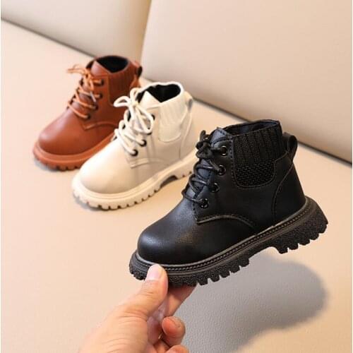 2021 Winter Childrens Boots Girls Boys Plush Martin Boots Casual Warm Ankle Shoes Kids Fashion Sneakers Baby Snow Boots