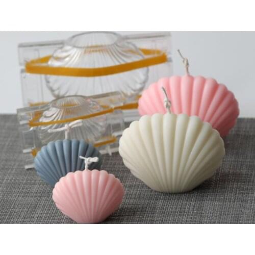 3D Sea Shell Shape Candle Mold Plastic DIY Soap Candle Making Molds Cake Pastry Baking Decorating Tools