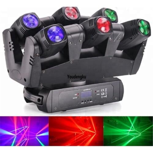 4pcs 6x10W DMX luces led RGBW 4in1 beam moving head led mini small six head Infinite Rotation Lyre LED moving head beam dj light