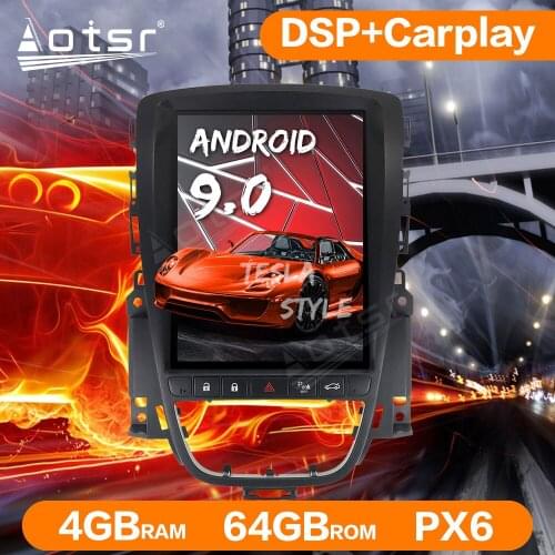 Android 9 4GB+64GB PX6 Tesla Style Car Radio GPS Navigation For Opel Astra J 2009-2016 Auto Stereo Car Player Head Unit WIFI BT