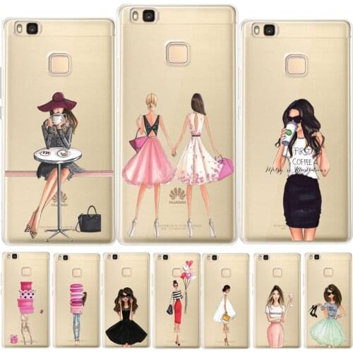 Classy Paris Girl Cover For Huawei P8 P9 P10 P20 Lite Plus Mate 10 Pro P Smart Honor 9 Lite 10 7X 7A Y3 Y7 2017 Y6 Y9 2018 Case