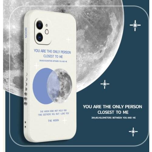 Lunar Map Phone Case For iPhone 12 Pro Max 11 X XS XR XSMAX SE2020 8 8Plus 7 7Plus 6 6S Plus Liquid Silicone Cover
