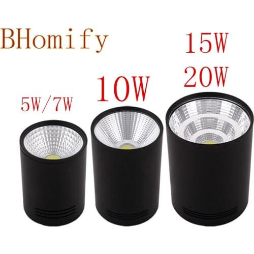 Surface Mounted Dimmable COB LED Downlights 5W 7W 10W 15W 20W AC110V/220V LED Ceiling Lamps Spot Light Downlights AC85-265V