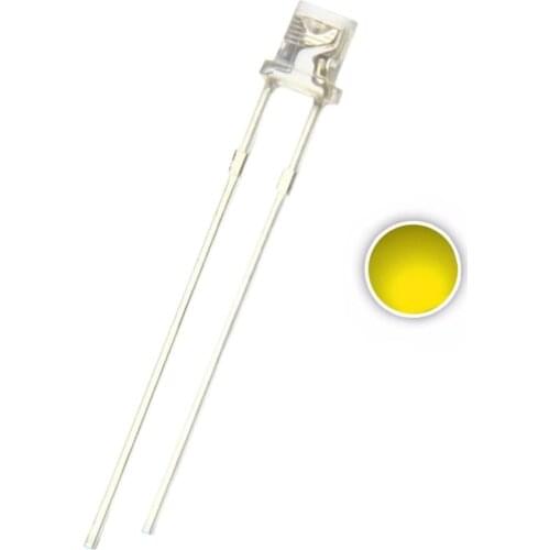 100pcs 3mm Flat Top Yellow LED Diode Water Clear Transparent 3 mm LED 2V Light Emitting Diode Lamp Wide Angle Bulb