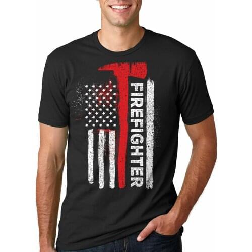 Firefighter T-shirt Gift For Firefighter Flag Patriotic Tshirt Proud Firefighter
