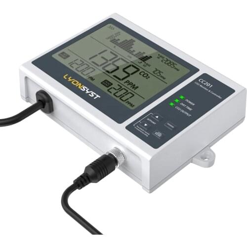 0-9999 ppm CO2 monitor controller carbon dioxide meter with relay for indoor grow room