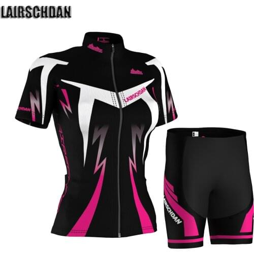 LairschDan Womens ​Cycling Jersey Sets Short Sleeve Road Bicycle Clothing Quick dry MTB Bike Riding Outfit wielrenkleding dames