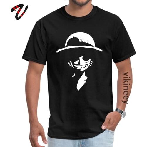 Luffy Strawhat One Piece Profile Shadow Casual T-shirts Zoro King Summer Fall Crew Neck Cotton Loose Tops T Shirt for Men