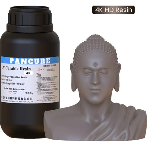 PANCURE HD 3D Printer Material 4K Resin 395-405nm High Printing Yield UV-Sensitive LCD DLP SLA 500g Warm-Red&Gray