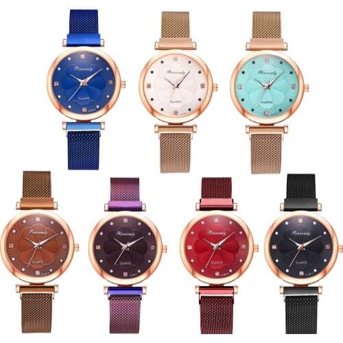 Fashion Women Watches Luxury Magnet Buckle Flower Rhinestone Watch Ladies Quartz Wrist Watch Bracelet Set Classic quartz watches