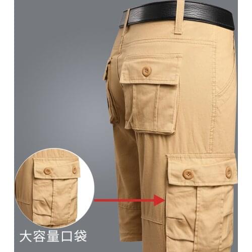 Mens work shorts, summer camouflage pants, five-point pants, thin style, loose, straight, large size casual pants, beach pants