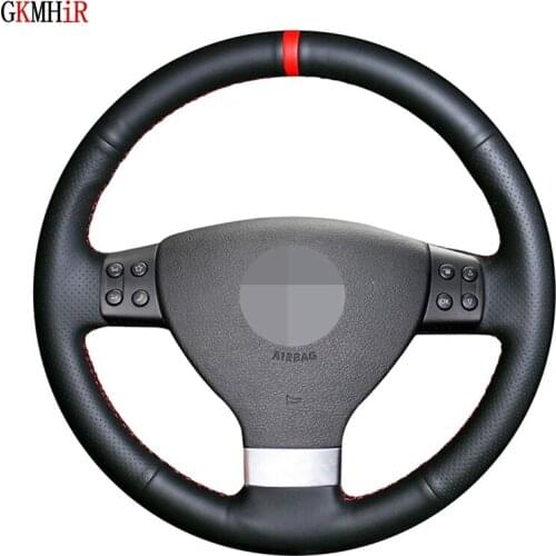 Soft Black Artificial Leather Car Steering Wheel Cover For Volkswagen Golf 5 Mk5 VW Passat B6 Jetta 5 Mk5 Tiguan 2007