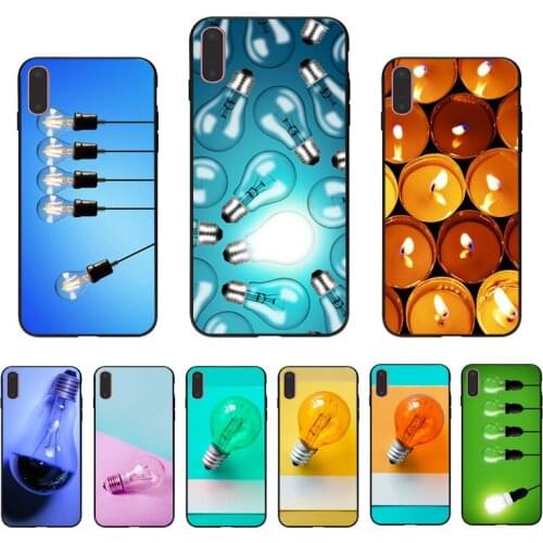 IMIDO Light bulb candle art design Soft silicone cover case For iPhone X XS XR XSmax 7 8 5 6 5/6S 7plus 8plus 6/6Splus se shell