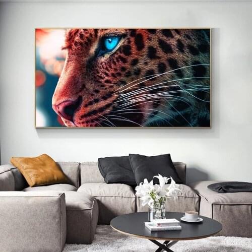 Wall Canvas Art Paintings Modern Animals Wall Posters and Prints Cheetah Head Art Pictures For Living Room Cuadros Decoration