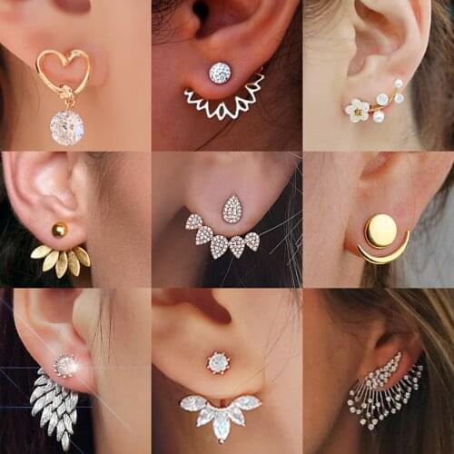 2020 New Crystal Flower Drop Earrings for Women Fashion Jewelry Gold colour Rhinestones Earrings Gift for Party Best Friend