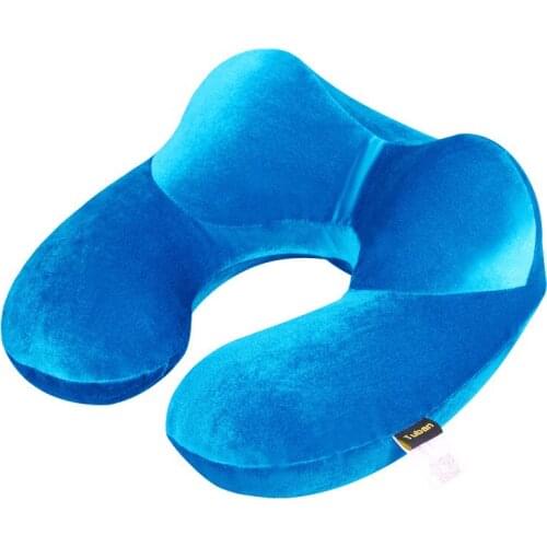 Office Flight Traveling Neck Rest Velvet Inflatable Car Neck Air Pillow U-shaped Cushion Outdoor Travel Portable Pillow Sleeping